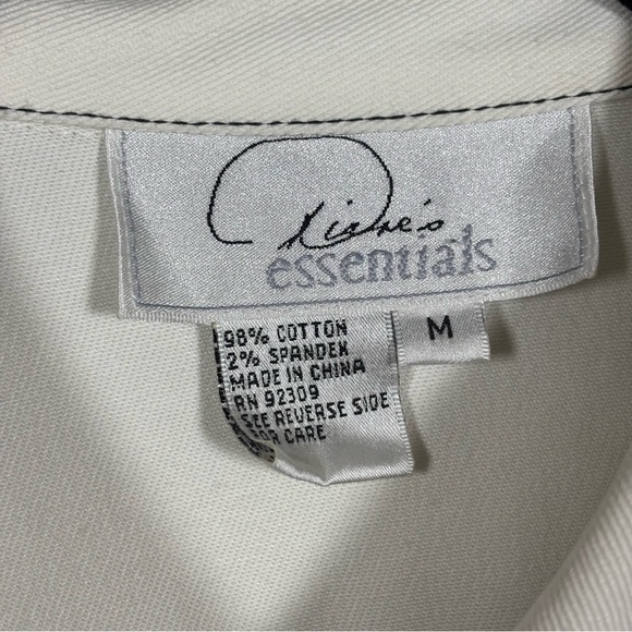 Diane's Essentials Womens Blazer Size M White Button-Up Eyelet Embroidered NWT - Picture 4 of 16